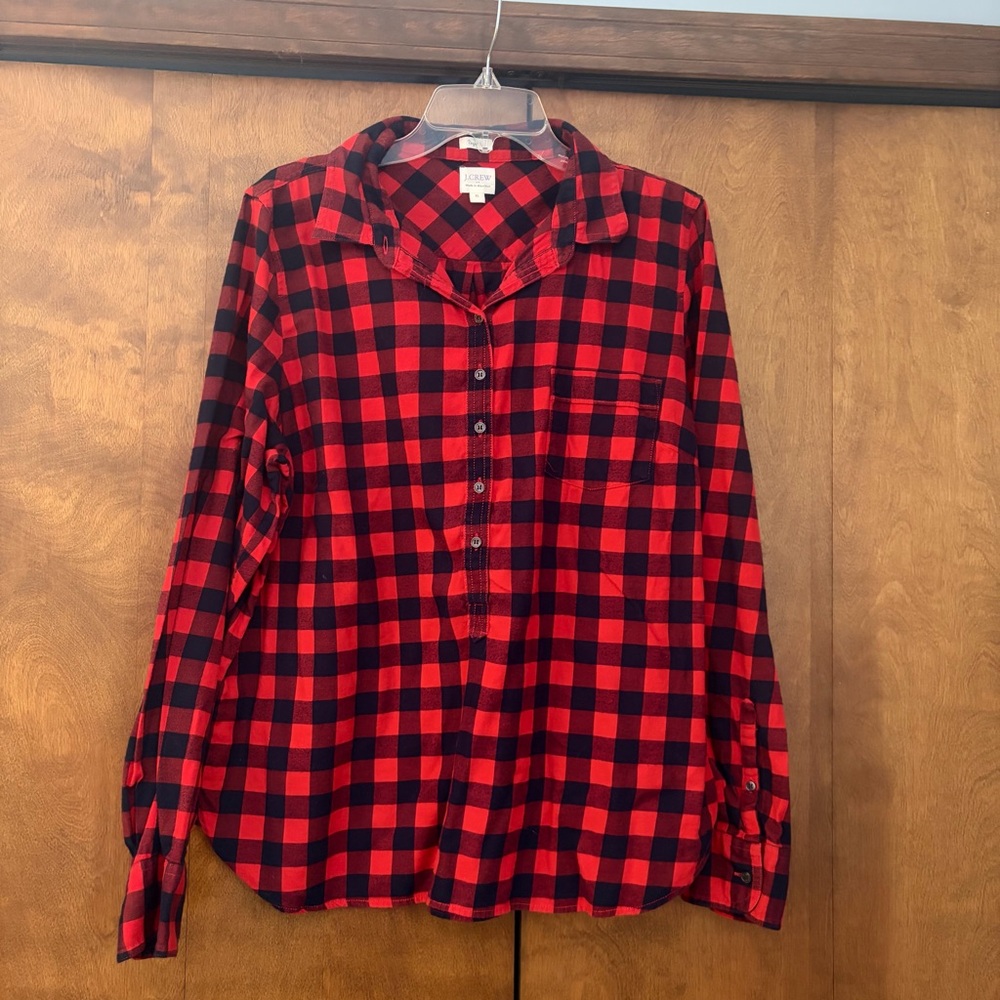J. Crew Red and Black Plaid Shirt